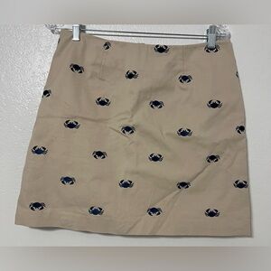 Lilly Pulitzer Crab Print Skirt Size 8 Coastal Preppy Beach Nautical Mini Skirt